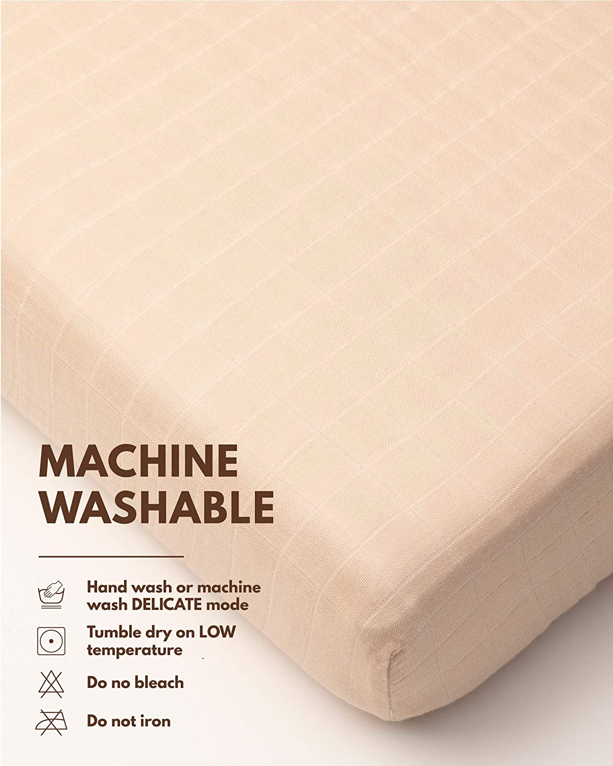 100% Waterproof Knitted Fabric Hypoallergenic Breathable & Skin-friendly Crib Mattress Protector for Baby