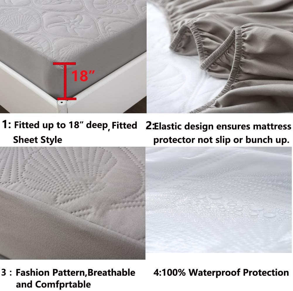 Sample Available Waterproof Mattress Protector Elastic Deep Pocket Breathable Bed Mattress Cover