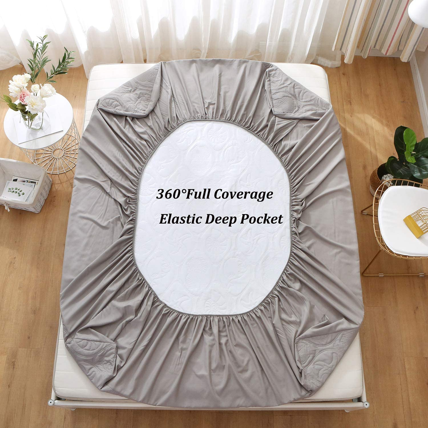 Sample Available Waterproof Mattress Protector Elastic Deep Pocket Breathable Bed Mattress Cover