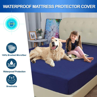 Machine Washable Hypoallergenic Fitted Microfiber Fabric Waterproof Cover Mattress Protector