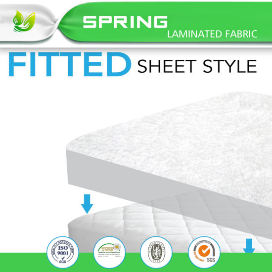 Soft & Noiselless Cotton Terry-Fitted Style Mattress Protector