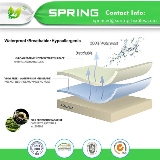 Hypoallergenic Waterproof Mattress Cover TPU Laminated Bamboo Surface Mattress Protector