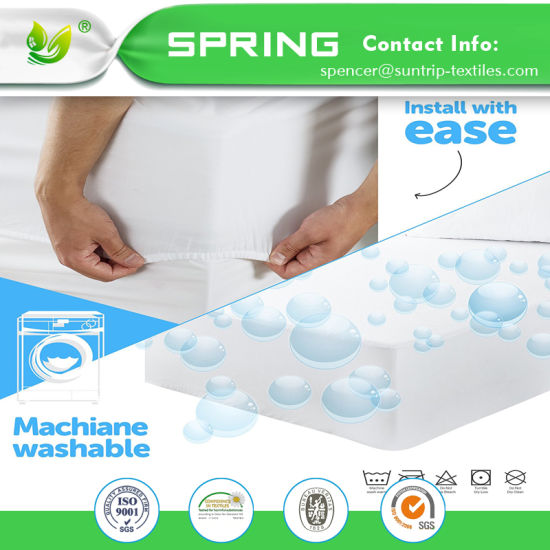 100% Waterproof Mattress Protector with Cotton Terry Surface Bed Bug Proof Vinyl Free Fitted Style