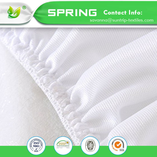 Waterproof Crib Mattress Cover- Quilted Ultra Soft White Bamboo Terry Mattress Protector