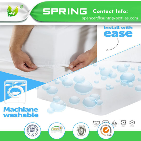 Hypoallergenic 100% Waterproof Mattress Protector with Cotton Terry Surface Bed Bugs Vinyl Free Fitted Style