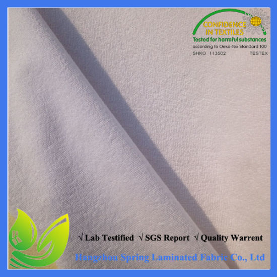 Waterproof Hotel Stretch Terry White Bed Sheet Fabric