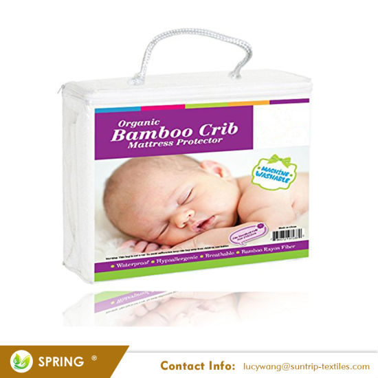 Waterproof Pad Cover Fitted Sheet Organic Bamboo Hypoallergenic Soft Crib Mattress Protector