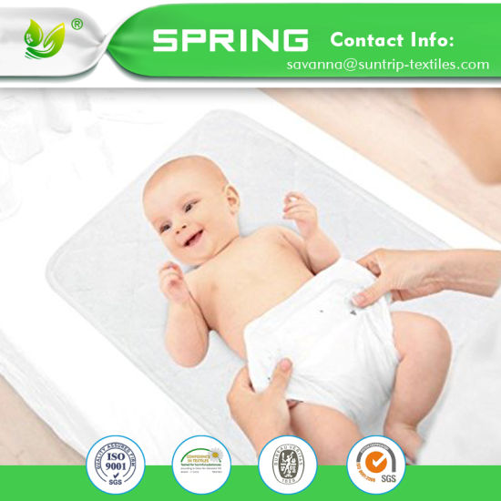 Waterproof Diaper Pads, Washable Bamboo Cotton Baby Changing Pad Liners 3 Pack