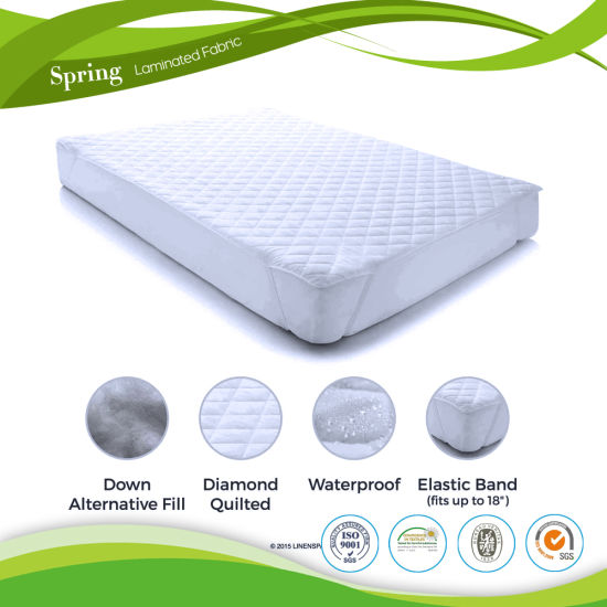 100% Pure Cotton Waterproof Fitted Mattress Cover with TPU