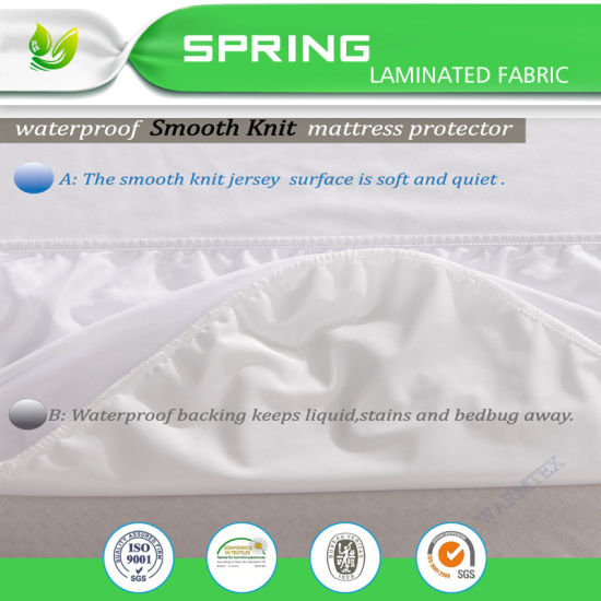 Poly Knit Fabric Noiseless Breathable Waterproof Mattress Cover
