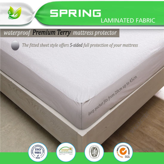 Deluxe100% Cotton Thick Fitted Waterproof Terry Mattress Protector
